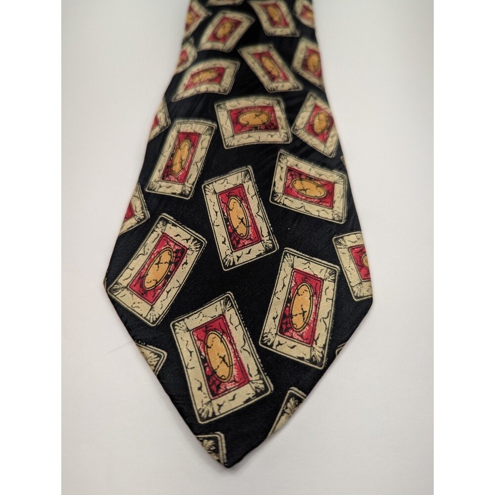 Alta Moda Cervino Geometric‎ Silk Pointed Classic Necktie Tie